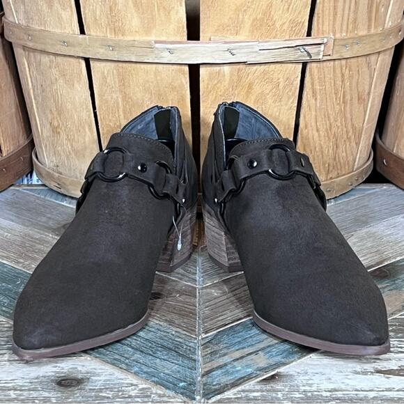 Carlos by Carlos Santana Pointer Harness Brown Faux Suede Zip Ankle Boot Women 8 - Picture 8 of 12